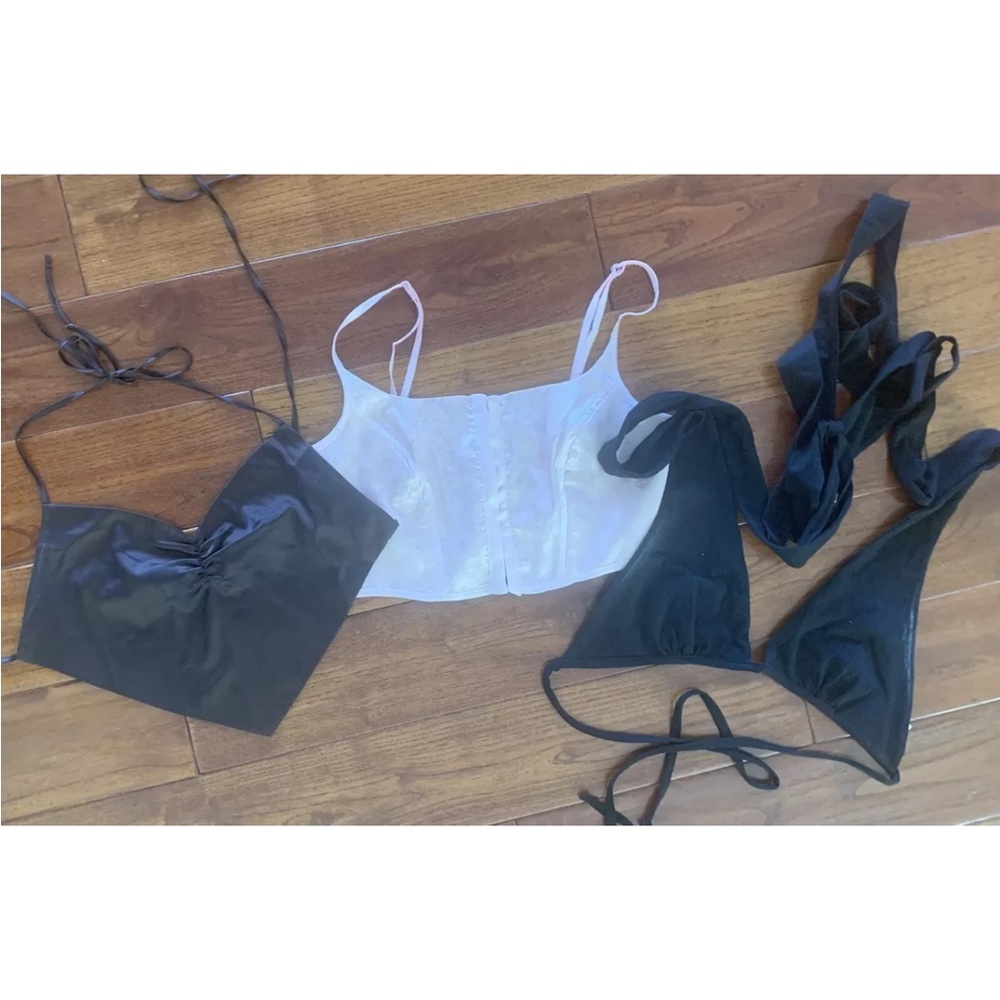 Summer Festival Boho Top Lot Of 3 Size M Hippie Corset Bikini Wrap Handkerchief